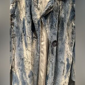 Ivy Jane Blue and Gray Fur Coat, Small